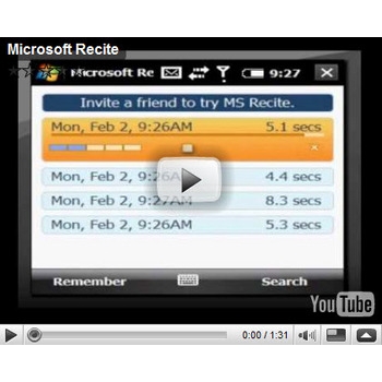 Microsoft Recite для Windows Mobile – поиск по звуковым заметкам Microsoft Recite для Windows Mobile – поиск по звуковым заметкам
